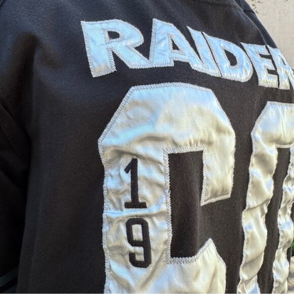 RARE NFL x PINK Victoria Secret Raiders Football Jersey Black Silver Women's S - Picture 8 of 10